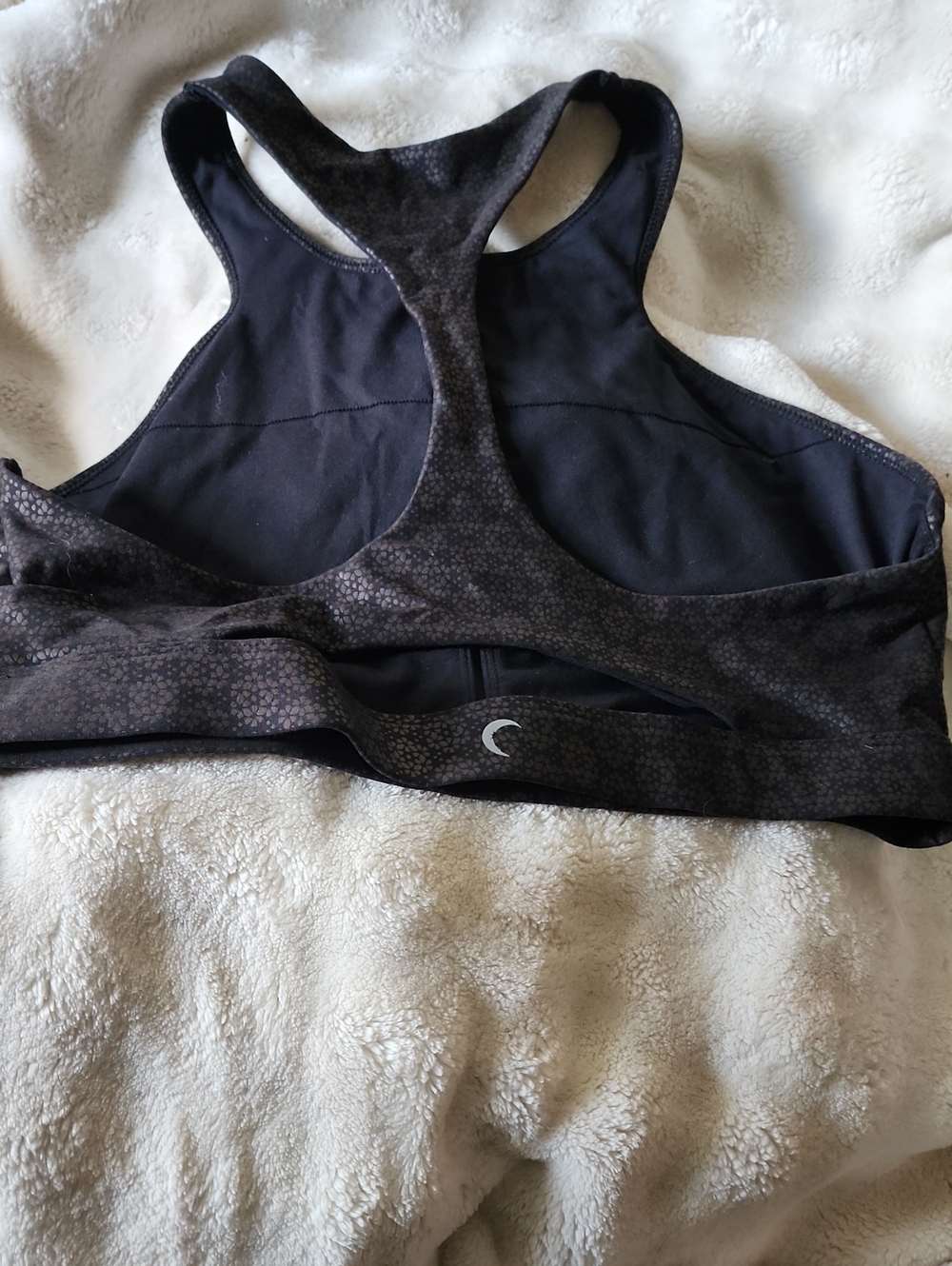 ZYIA Black/Dark Charcoal Racerback Sports Bra